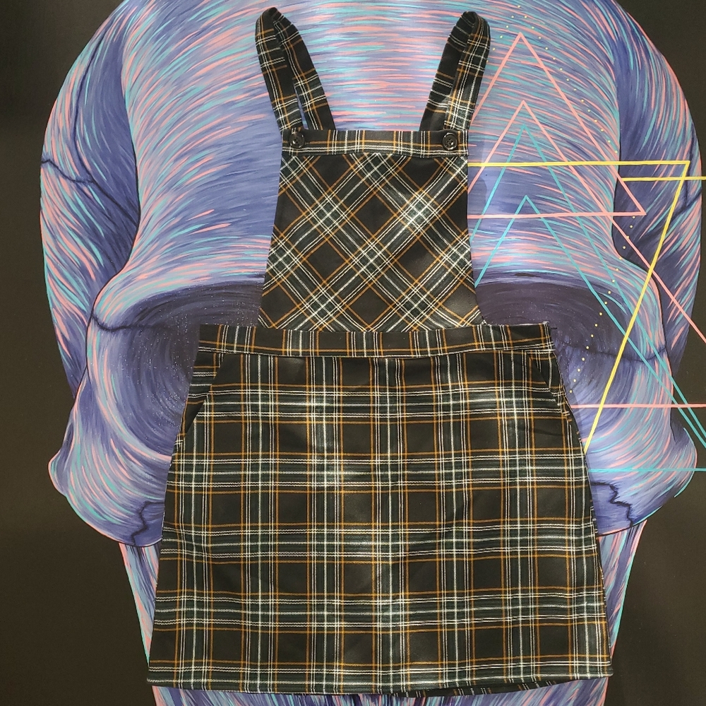 Forever 21 Plaid Pinafore Dress